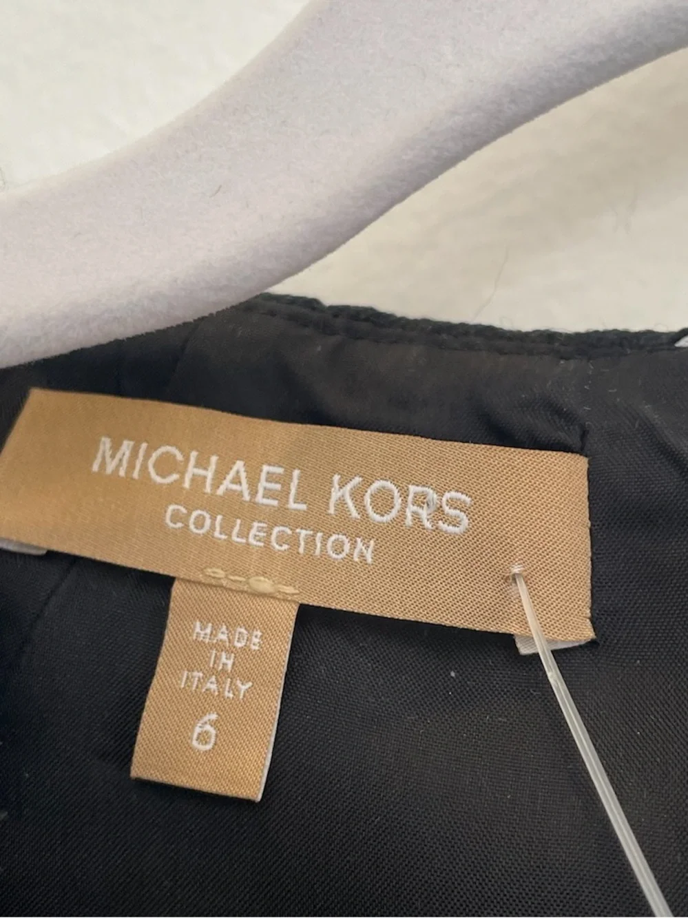 Michael Kors Collection Jacquard Black Dress with Silver Floral Dress